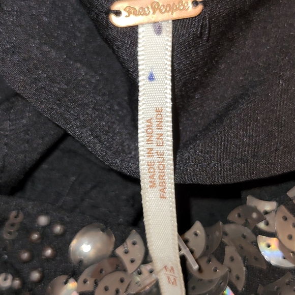 NWT Free People Ella Embellished Slip Dress Size Medium Color Black - Picture 7 of 9